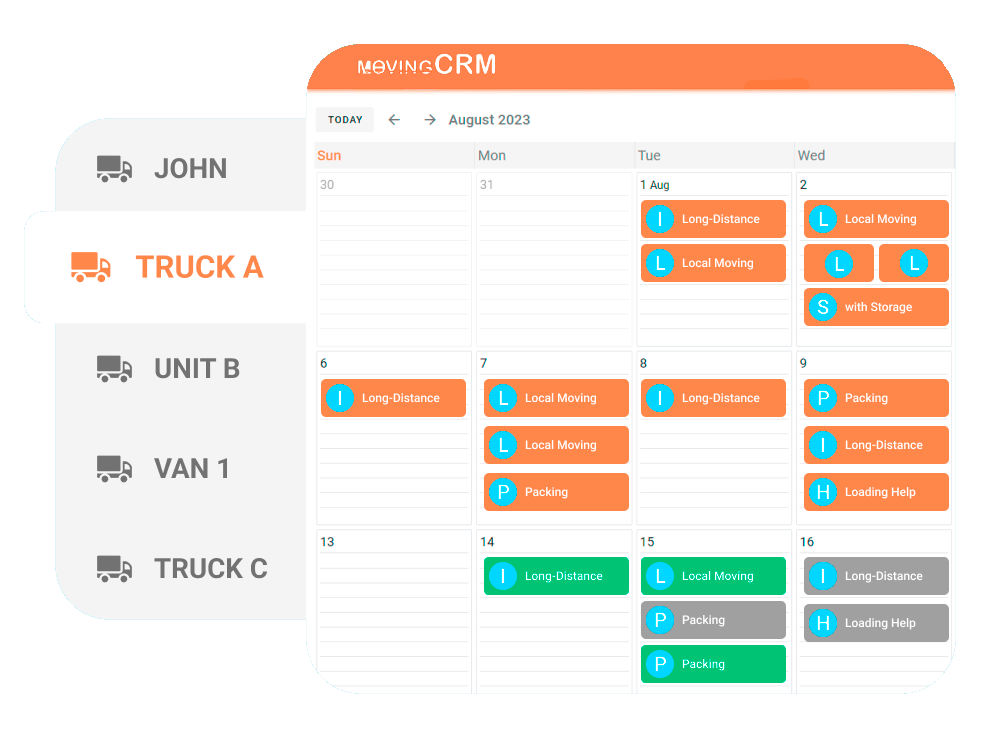 MovingCRM Scheduling Interface